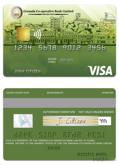 Carte de crédit classique à visa limité de Grenade Co operative Bank